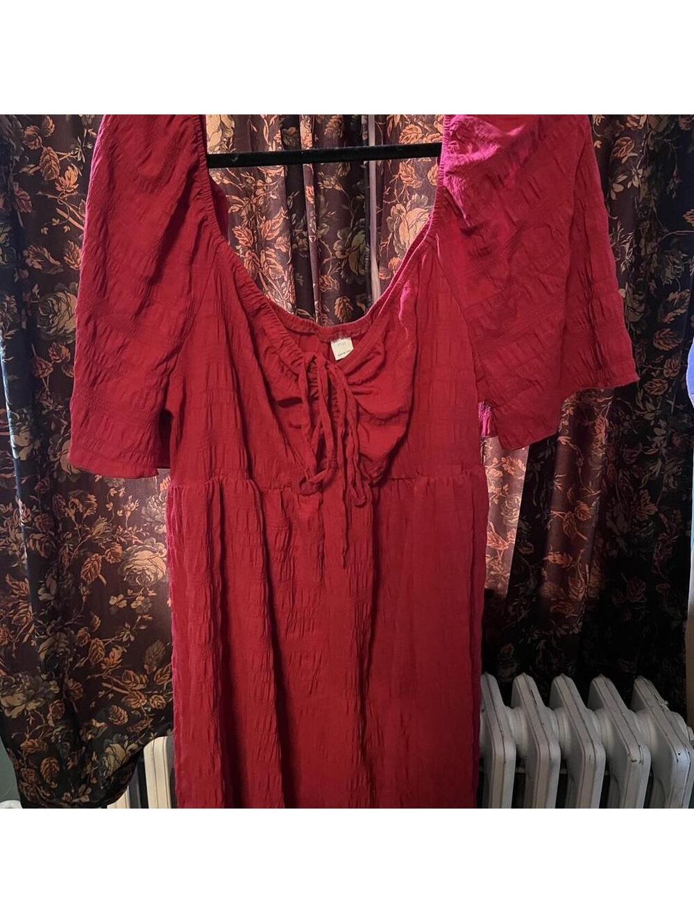 Women's Red and Burgundy Dress